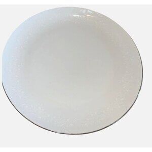 Enchantment Fine China Dinner Plate 10.5" Floral Pattern Silver Rim Modern China
